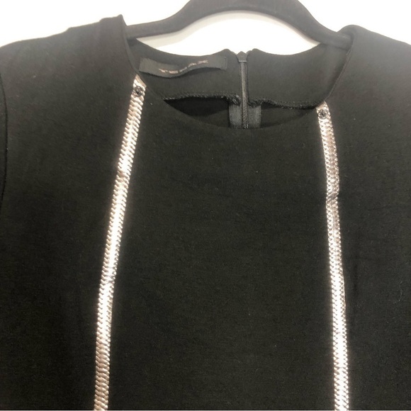 Tenax Italian Made Sheath Dress with Leather Trim, size 6 - Picture 2 of 13